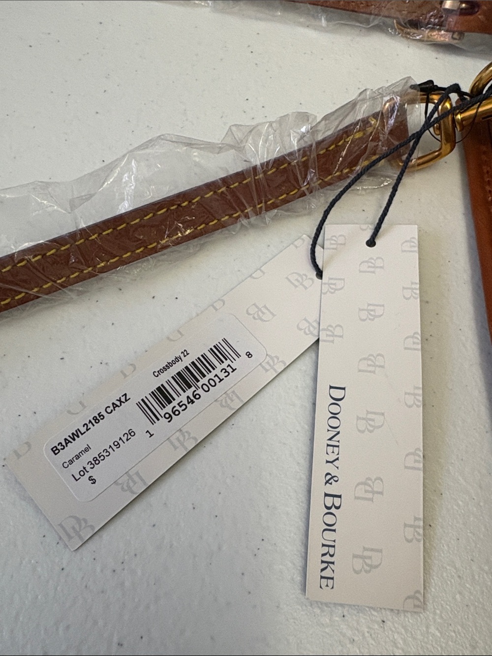 Dooney & Bourke Cognac Brown Pebbled Leather Crossbody #0039 - Picture 5 of 12
